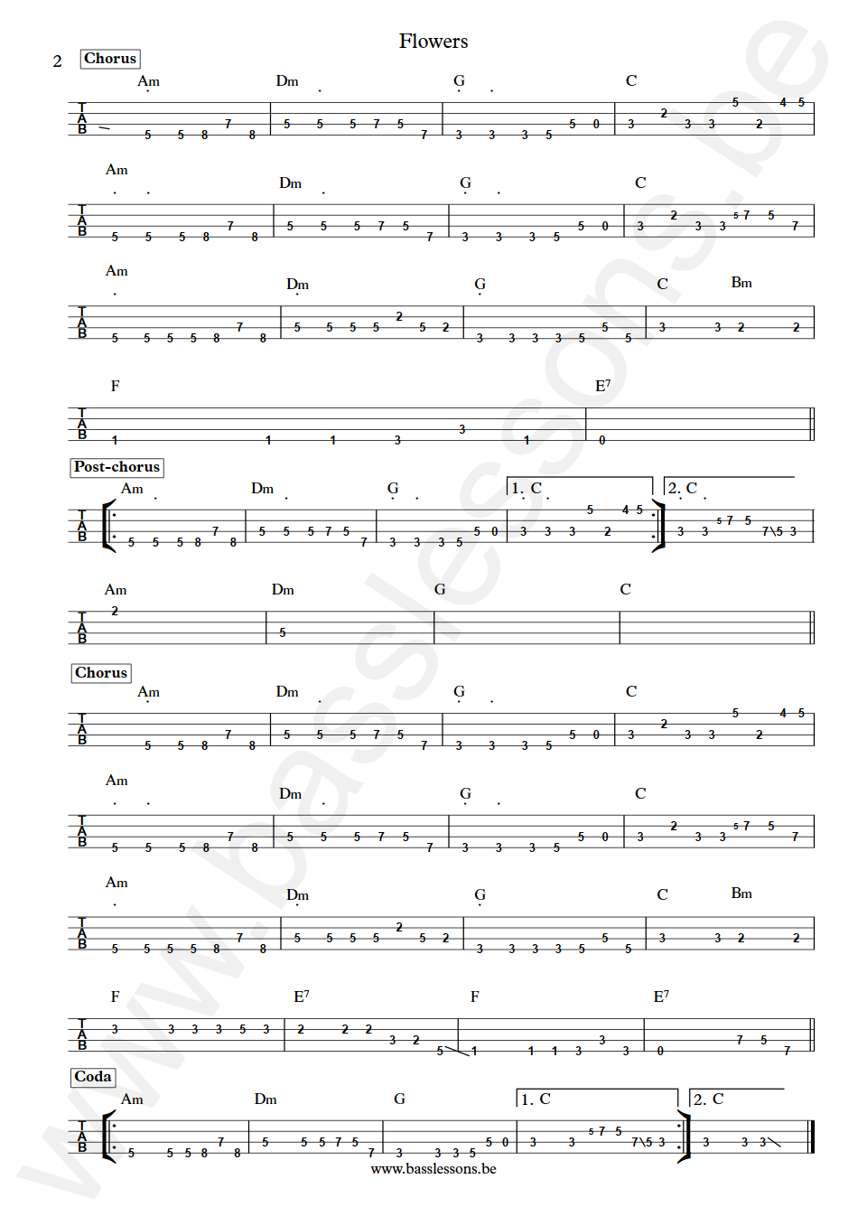 Miley Cyrus Flowers Bas Transcriptie Kid Harpoon