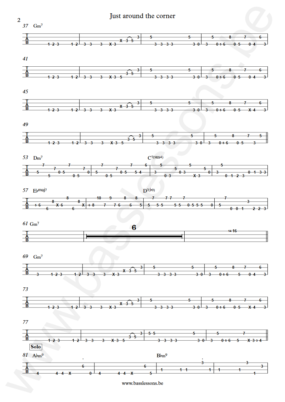 Herbie Hancock Just around the corner Freddie Washington Bass Tab Part 2