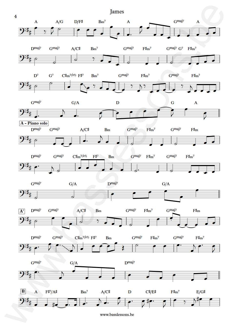 Pat Metheny Group James Steve Rodby Bass Transcription part 4