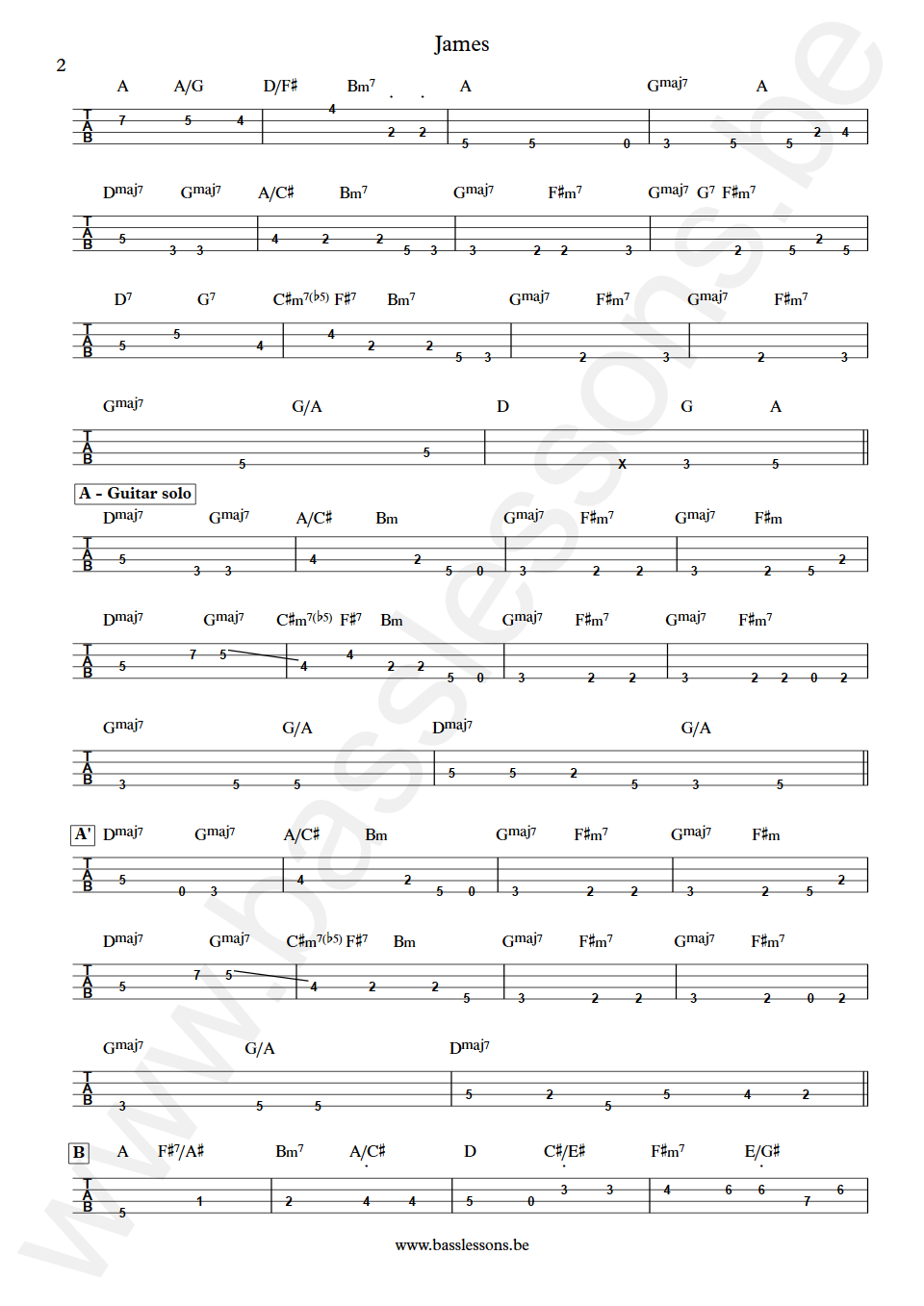 Pat Metheny Group James Steve Rodby Bass Tabs part 2
