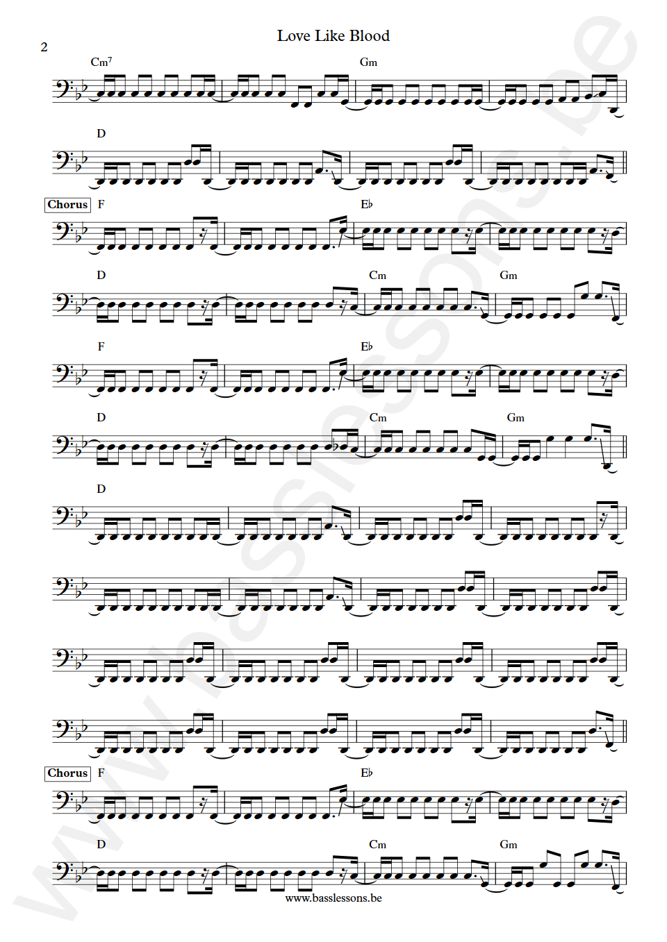 Killing Joke Love Like Blood Paul Raven  Bass Transcription part 2