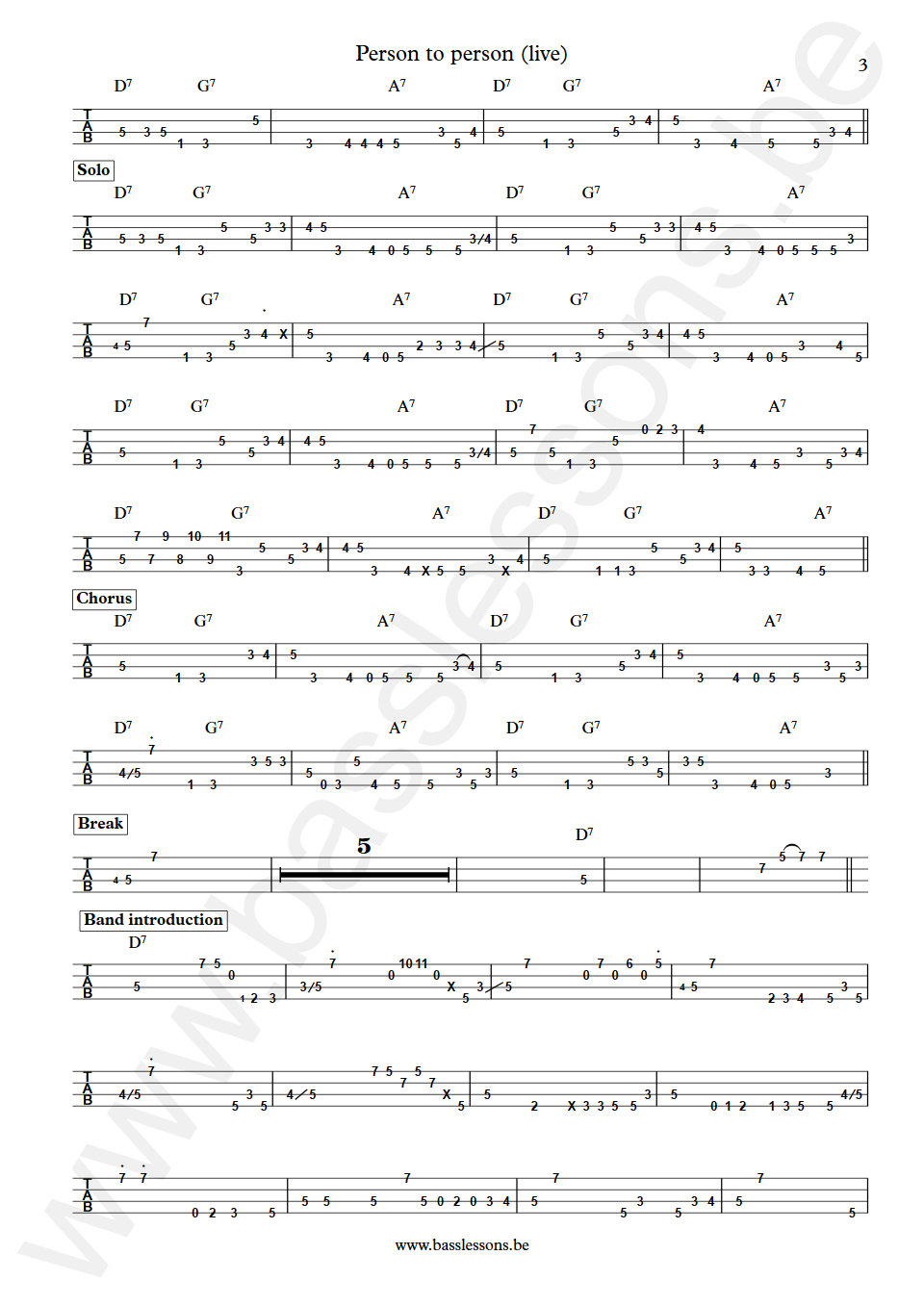Average white band Person to person Alan Gorrie Bass Tabs part 3