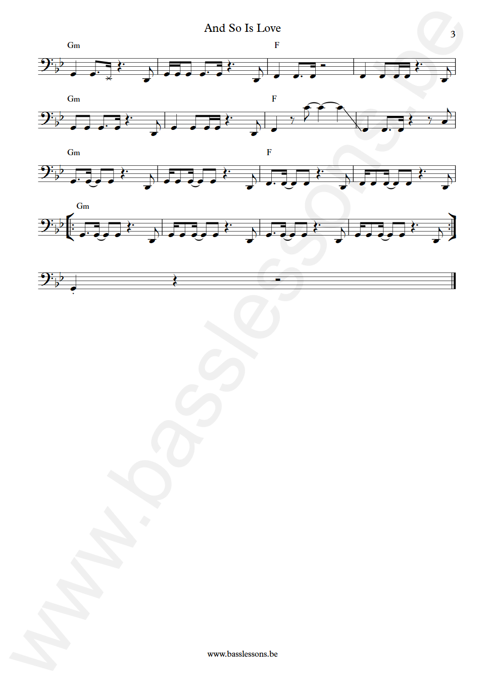 Kate Bush - And So Is Love - John Giblin Bass Transcription part 3