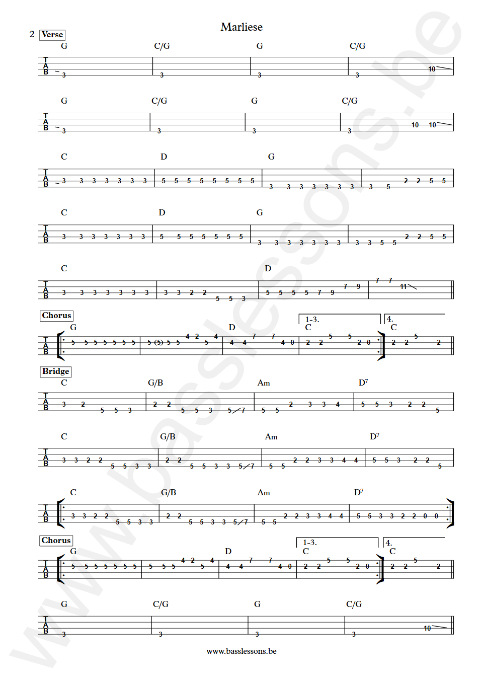 Fischer-Z Marliese David Graham Bass Tabs part 2