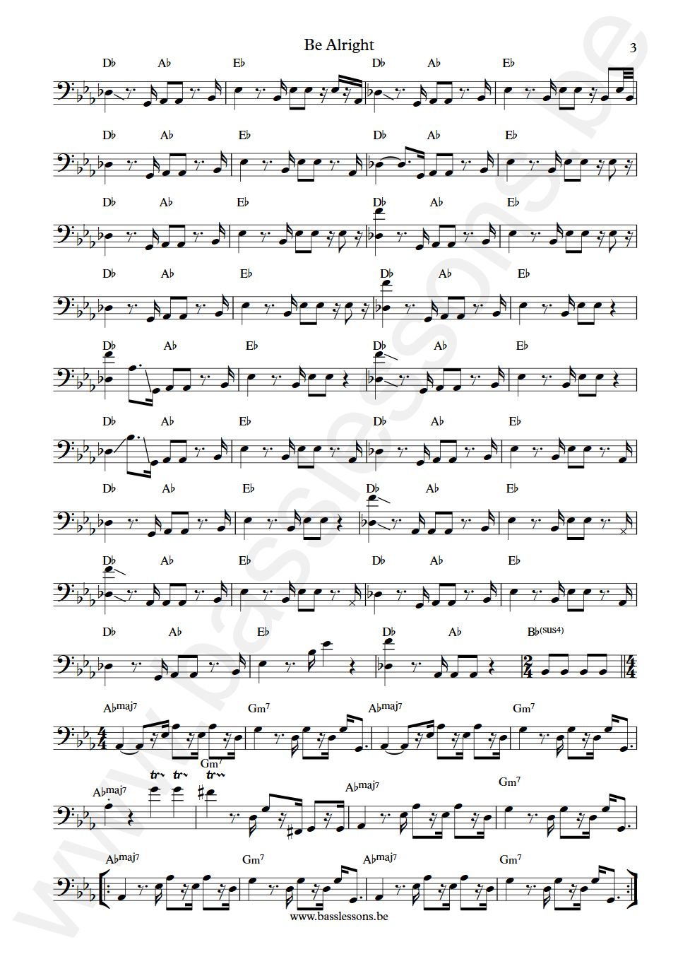 Zapp and Roger Be Alright Terry Troutman Bass Transcription part 3