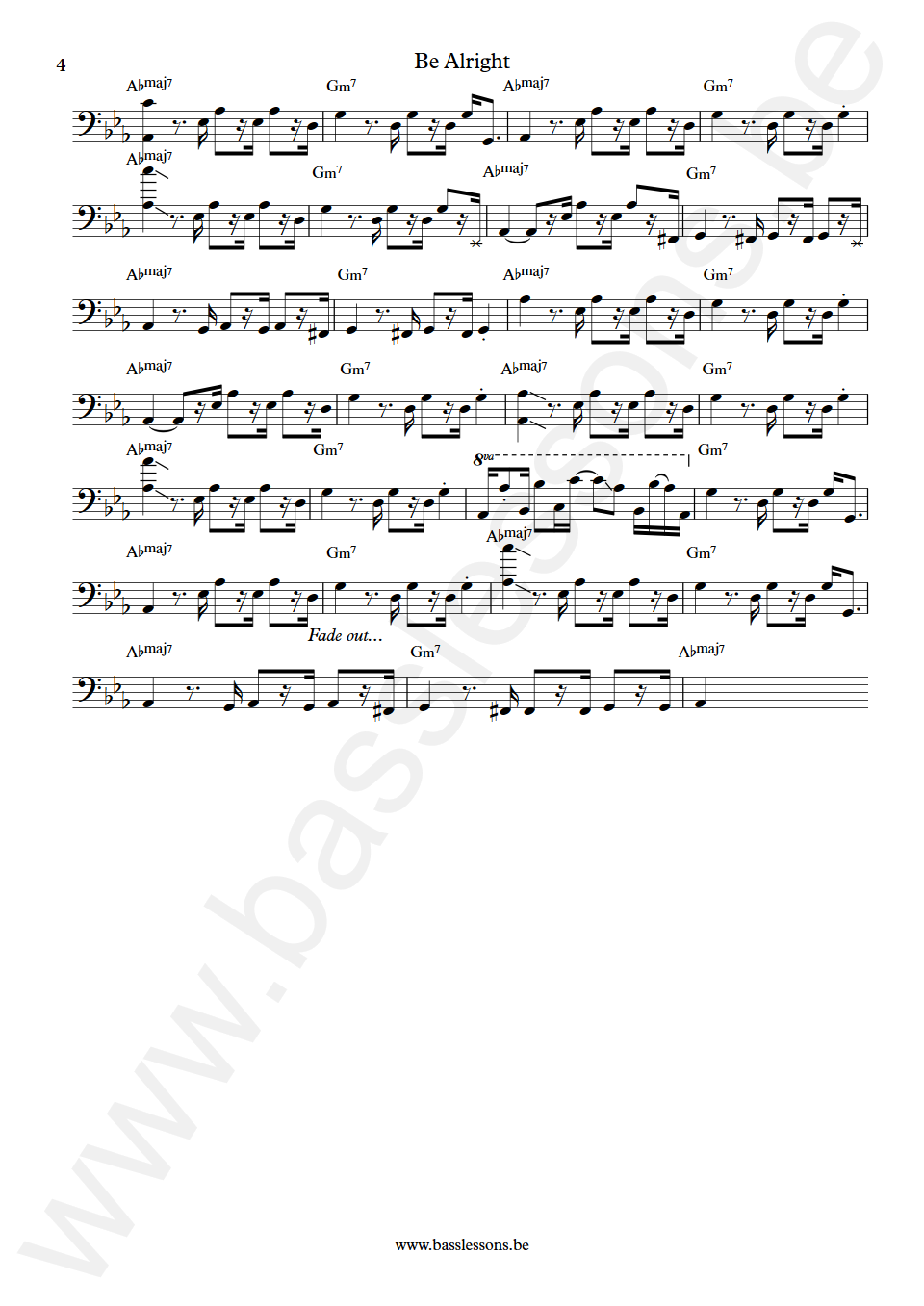 Zapp and Roger Be Alright Terry Troutman Bass Transcription part 4