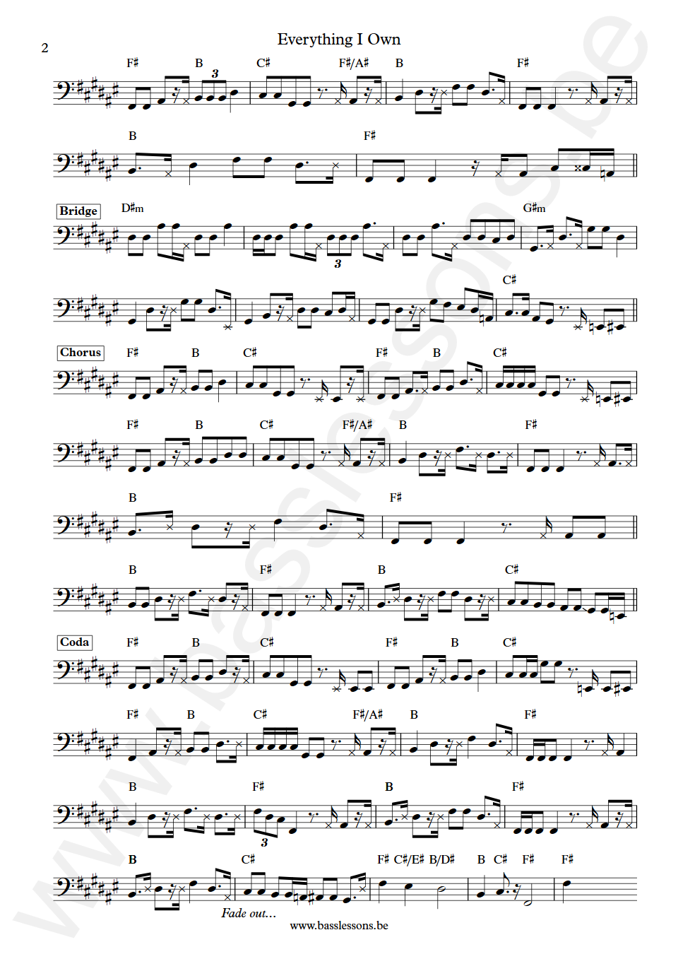 Boy George Everything I Own Ian Maidman Bass Transcription part 2