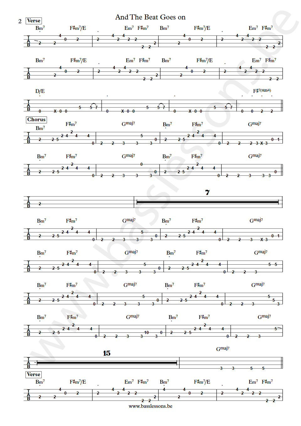 The whispers And the beat goes on Leon Sylvers III bass tab part 2