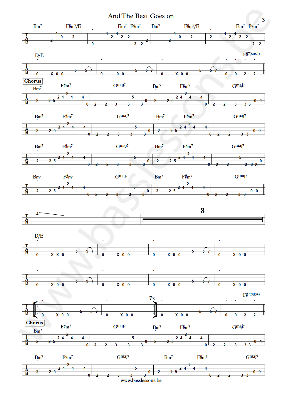 The whispers And the beat goes on Leon Sylvers III bass tab part 3
