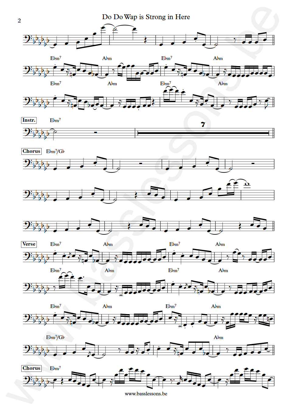 Curtis Mayfield Do Do Wap is Strong in Here Joseph Lucky Scott Bass Transcription part 2