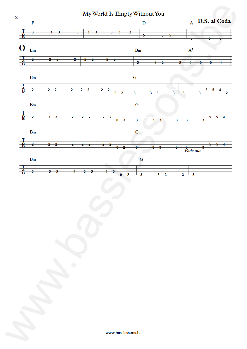 The Supremes My World Is Empty Without You James Jamerson  Bass Tabs part 2