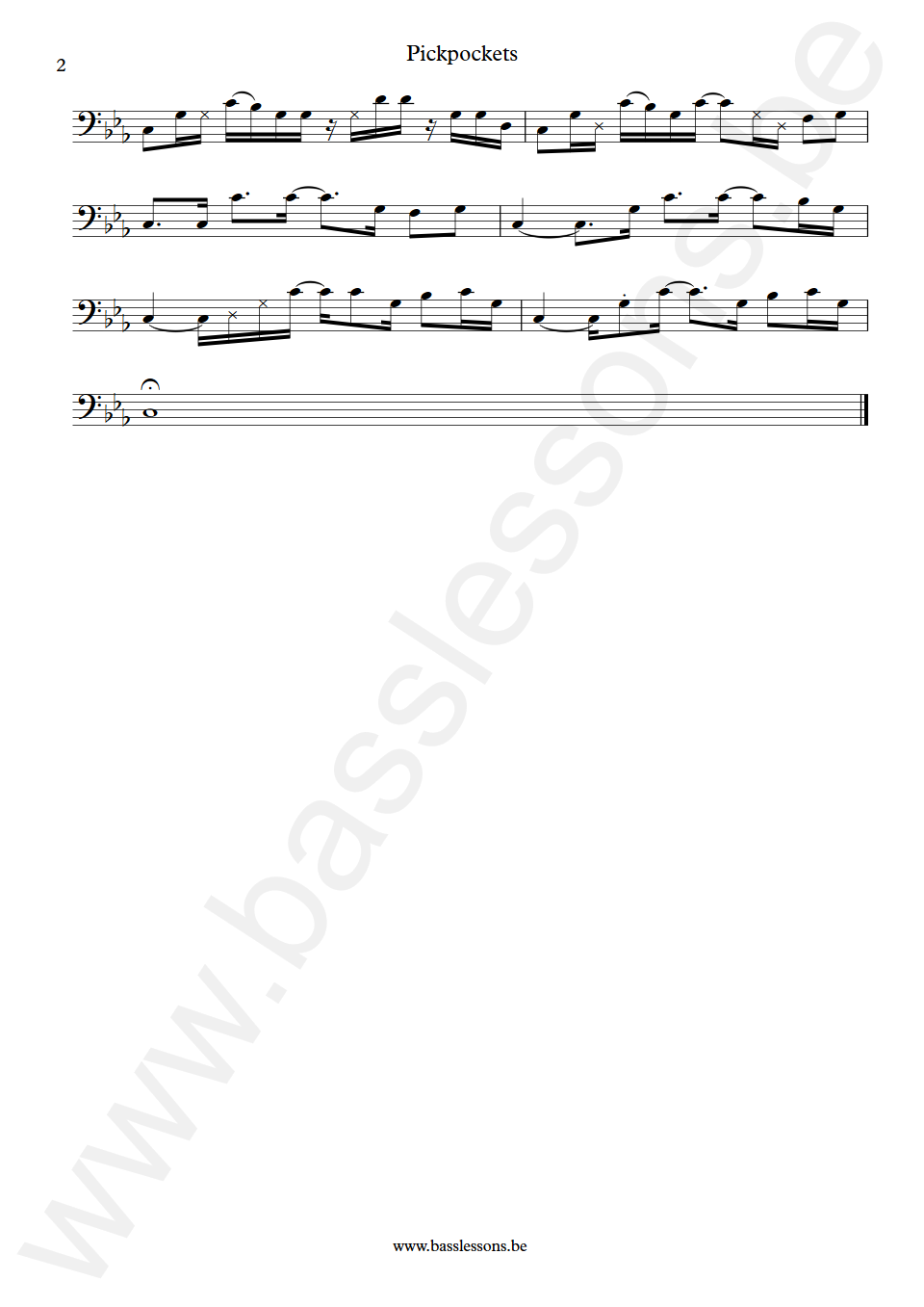 David Holmes Pickpockets Robert Hurst upright Bass Transcription part 2