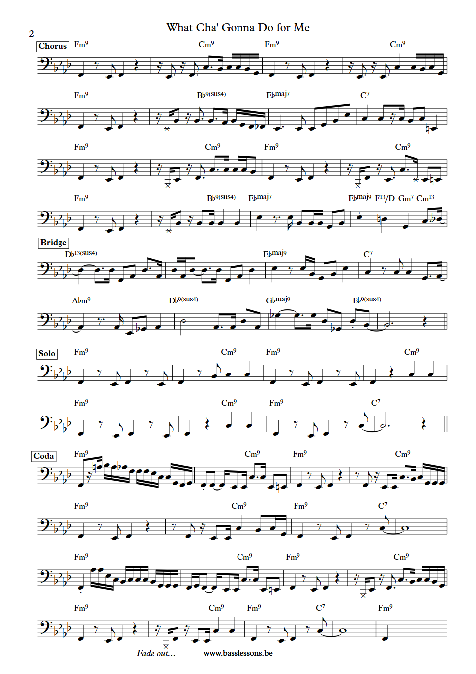 Chaka Khan What Cha Gonna Do for Me Anthony Jackson Bass Transcription part 2