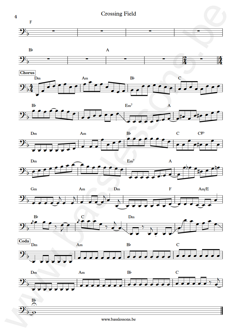 LiSA Crossing Field Yuichi Takama Bass Transcription part 4