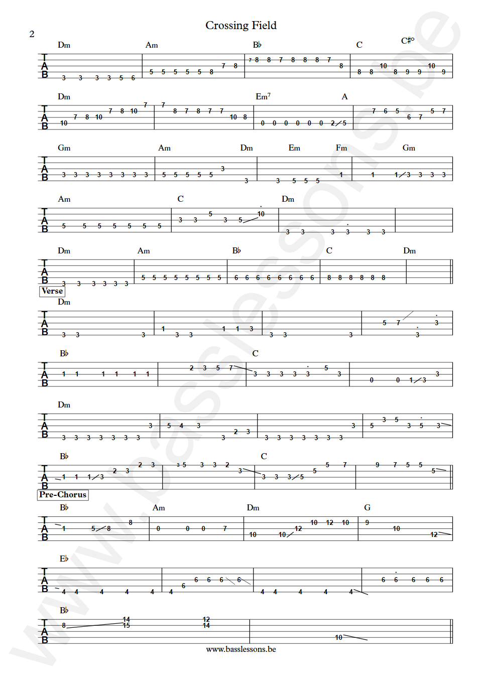 LiSA Crossing Field Yuichi Takama Bass Tabs part 2