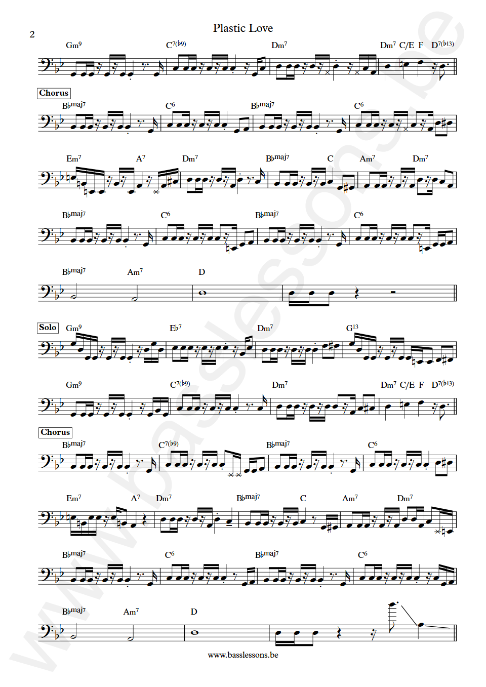 Mariya Takeuchi Plastic Love Koki Ito Bass Transcription part 2