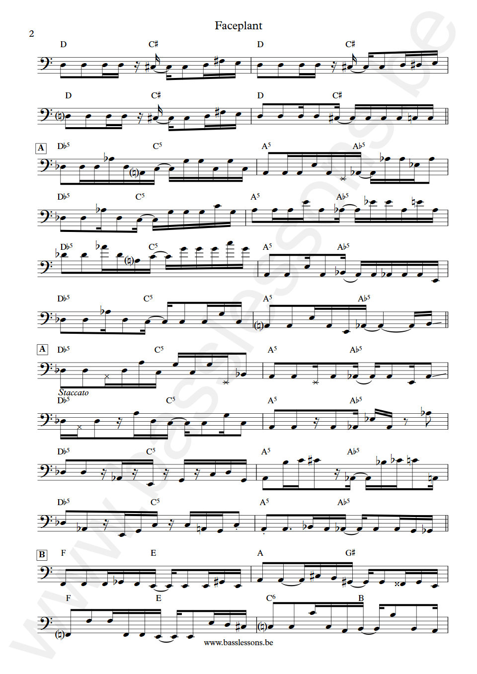 Donny McCaslin  Faceplant Tim Lefebvre Bass Transcription part 2