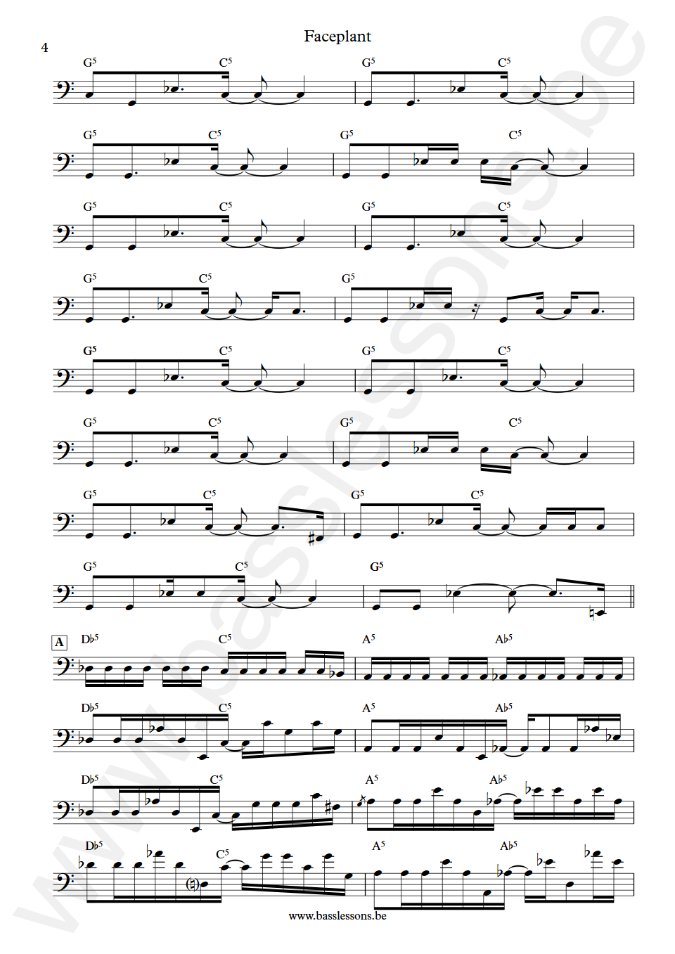 Donny McCaslin  Faceplant Tim Lefebvre Bass Transcription part 4