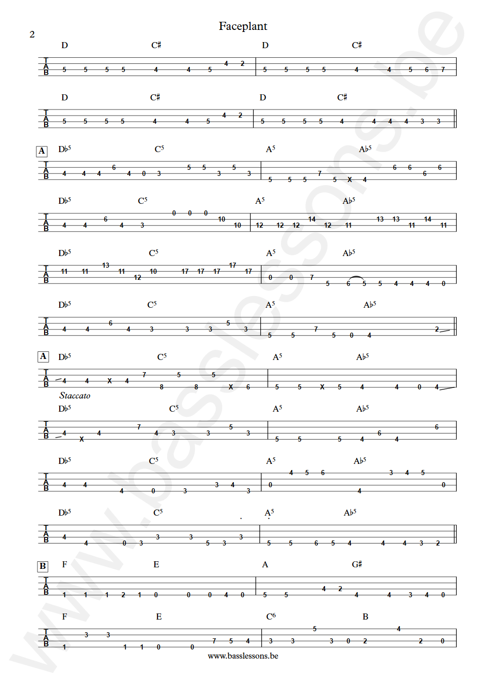 Donny McCaslin  Faceplant Tim Lefebvre Bass Tabs part 2