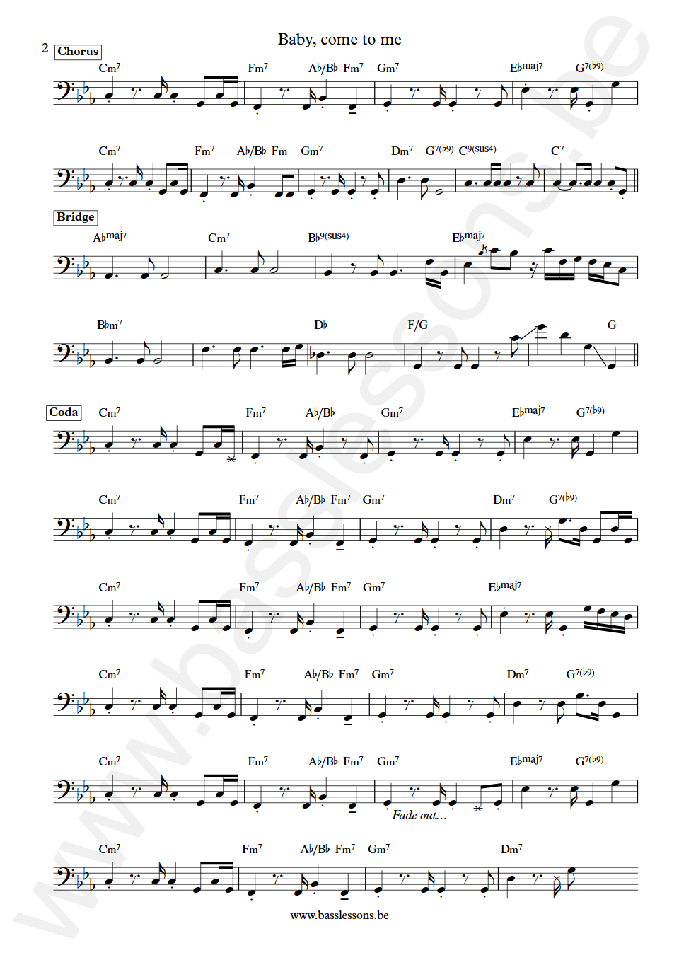 Baby, come to me Patti Austin and James Ingram Eddie Watkins Jr. Bass Transcription part 2