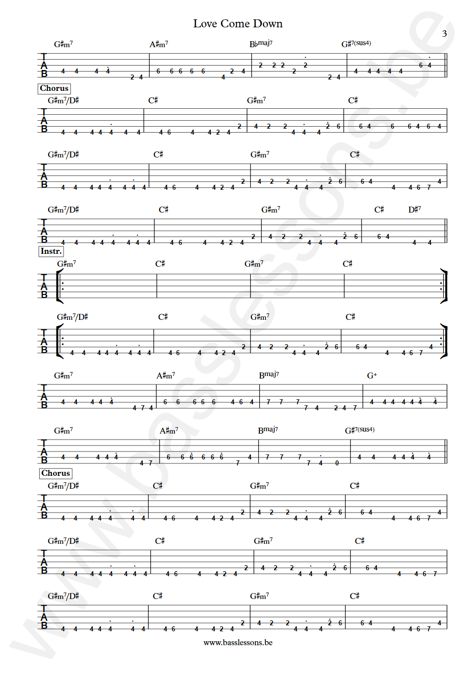 Evelyn Champagne King Love Come Down Kashif Bass Tabs part 3