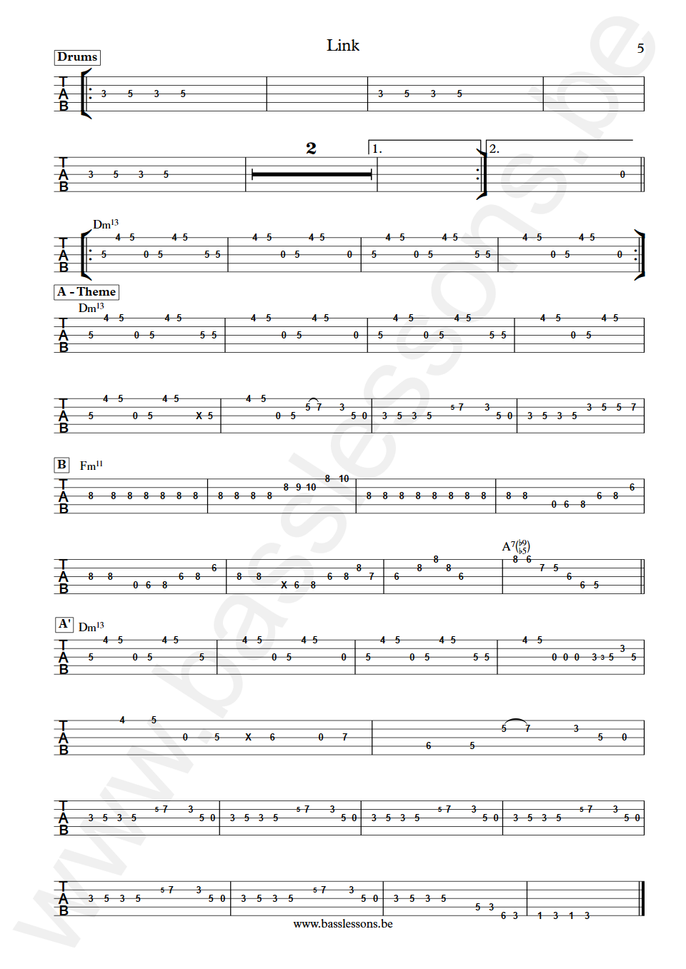 Mike stern Link Lincoln Goines Bass Transcription Tabs part 5