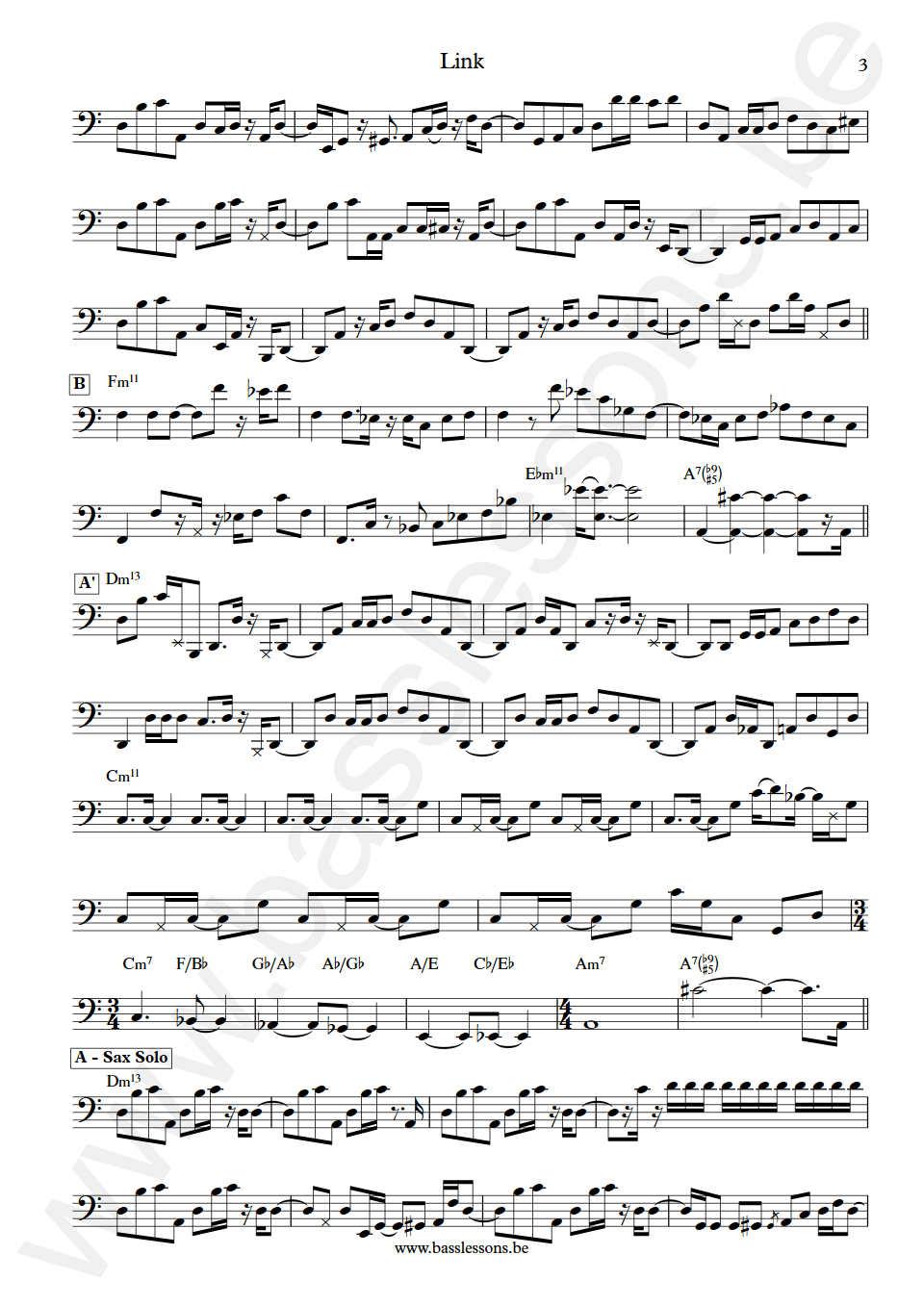 Mike stern Link Lincoln Goines Bass Transcription part 3