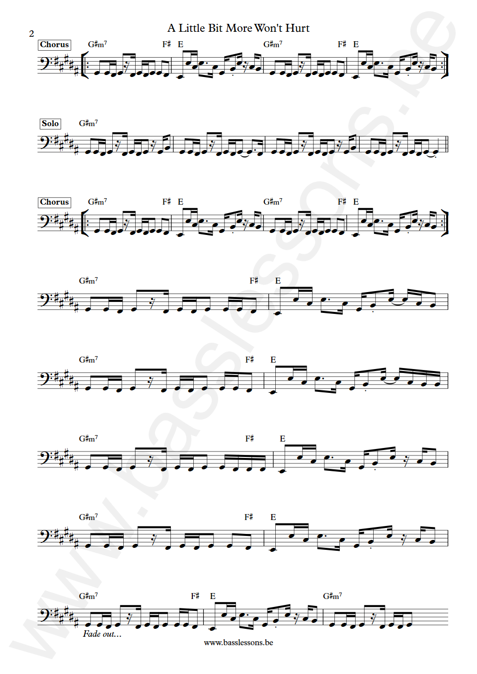 Bettye Crutcher A Little Bit More Won't Hurt David Hood Bass Transcription part 2