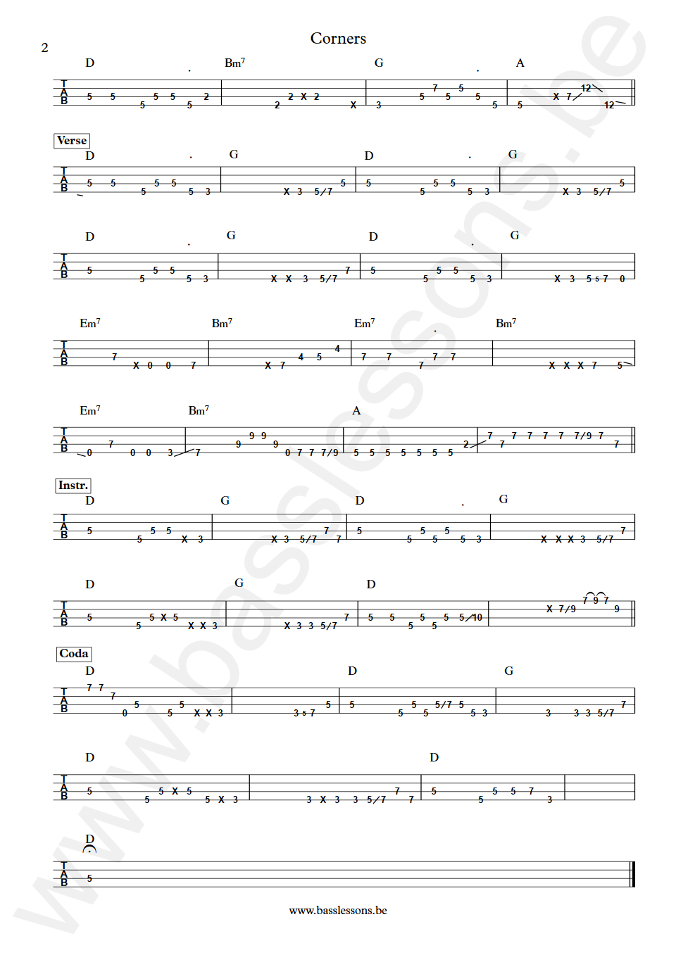 Octave Lissner Corners Dejan Antovic Bass Tabs part 2