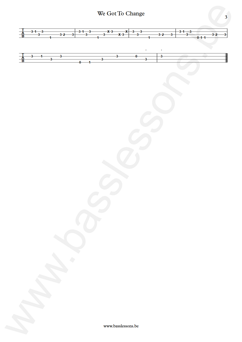 James Brown We Got To Change Bootsy Collins Bass Tabs part 3