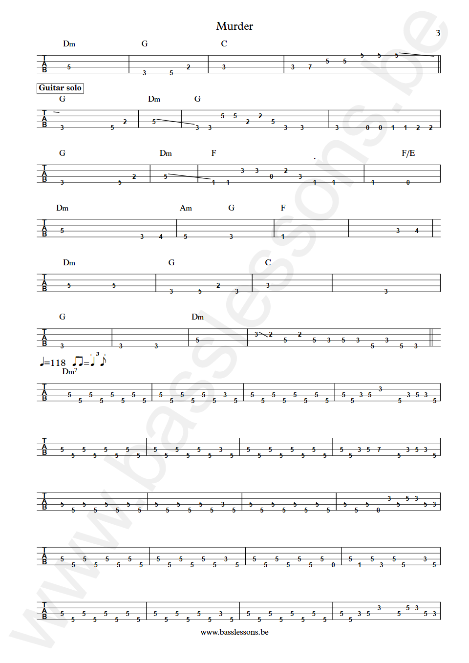 David Gilmour Murder Pino Palladino Bass Tabs part 3