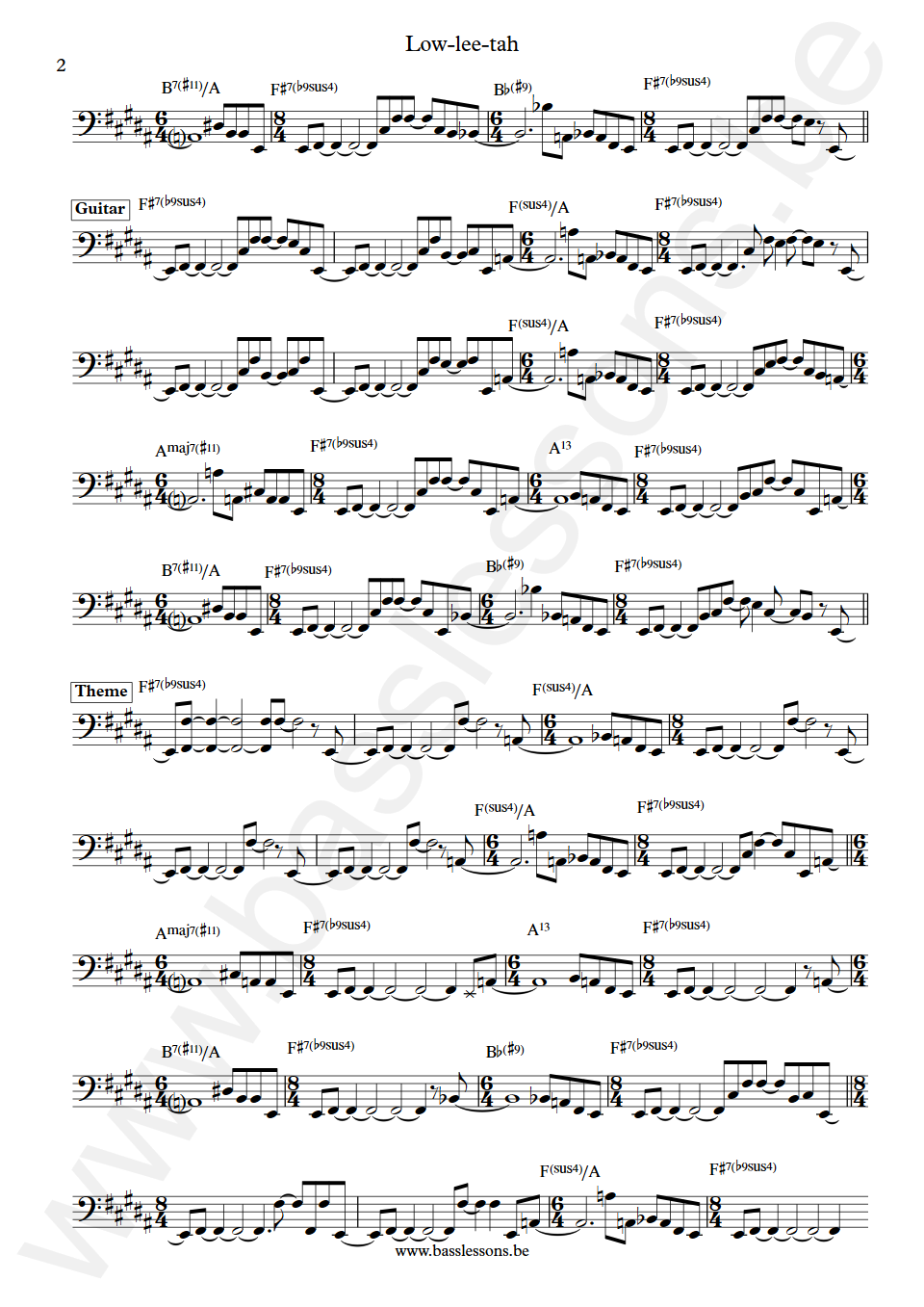 Larry Coryell Low-lee-tah Danny Trifan Bass Transcription part 2