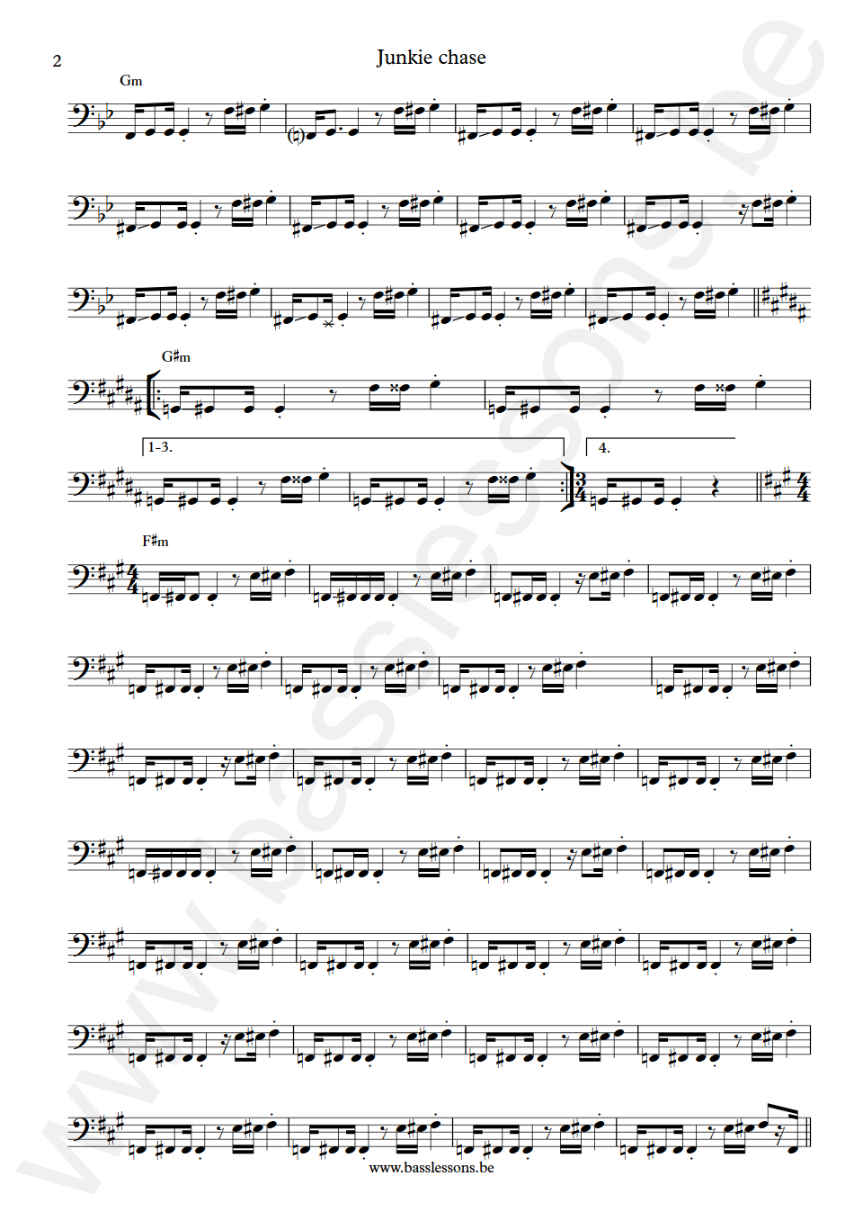 Curtis Mayfield Junkie Chase Joseph Lucky Scott Bass Transcription part 2