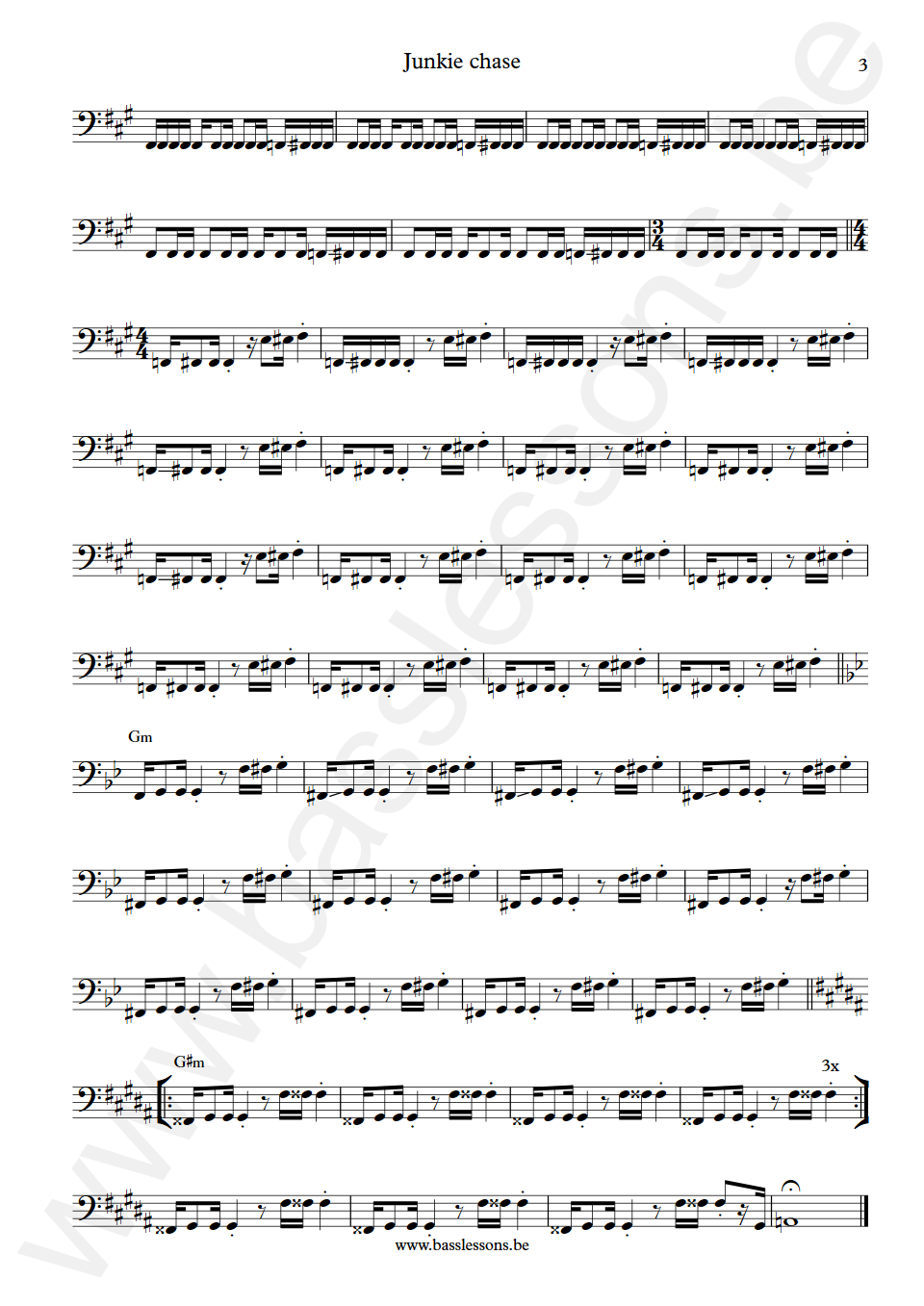 Curtis Mayfield Junkie Chase Joseph Lucky Scott Bass Transcription part 3