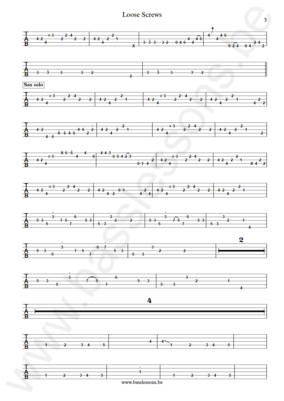 Ghost-Note Band Loose Screws Dywane MonoNeon Thomas Jr.  Bass Tabs part 3