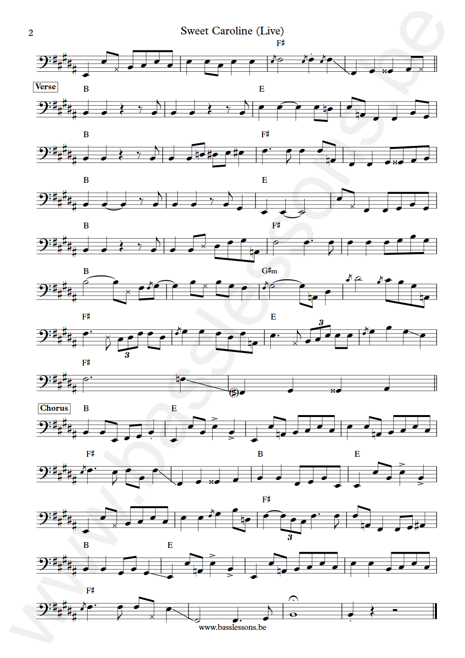 Elvis Presley Sweet Caroline (Live) Jerry Scheff  Bass Transcription part 2