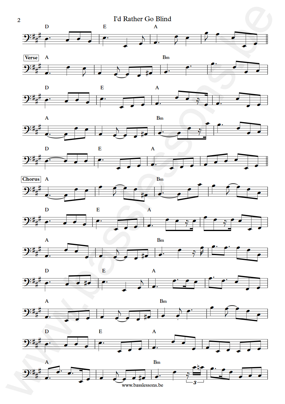 Margie Joseph Id Rather Go Blind Jerry Jemmott Bass Transcription part 2