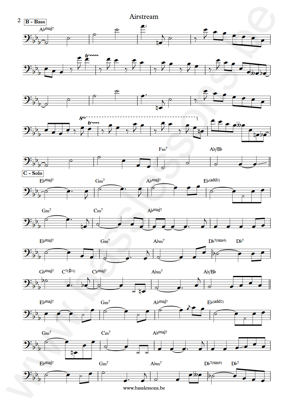 Pat Metheny Airstream Mark Egan Bass Transcription part 2