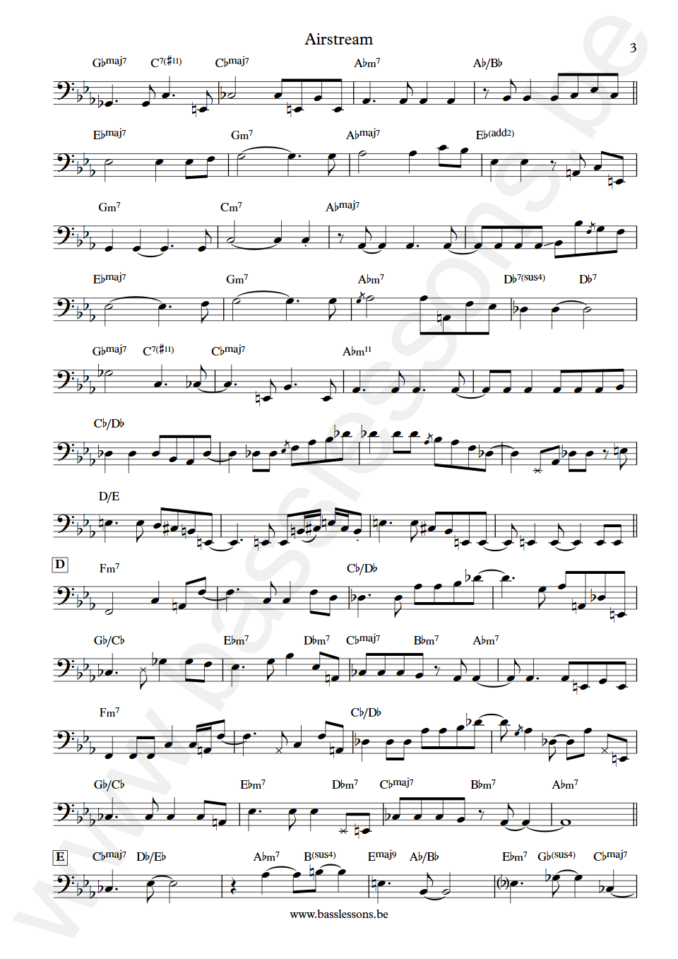 Pat Metheny Airstream Mark Egan Bass Transcription part 3