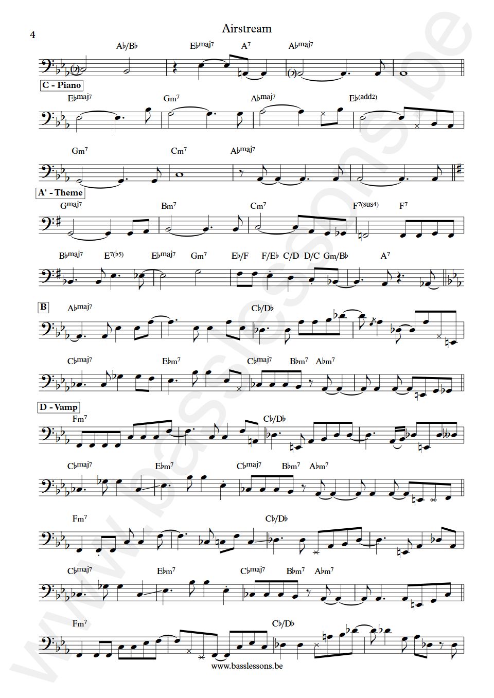 Pat Metheny Airstream Mark Egan Bass Transcription part 4