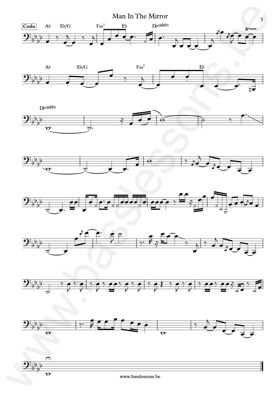 Lari Basilio Man In The Mirror Nathan East Bass Transcription part 3