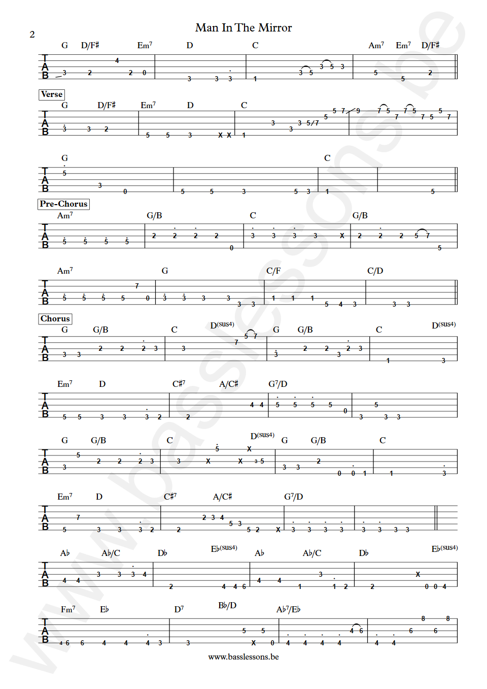 Lari Basilio Man In The Mirror Nathan East Bass Tab part 2