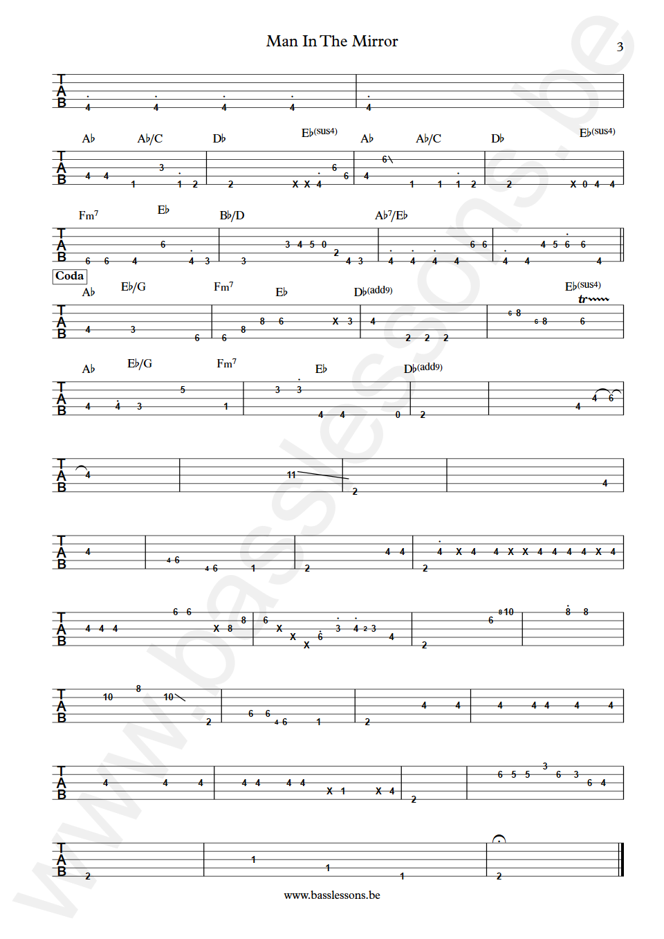 Lari Basilio Man In The Mirror Nathan East Bass Tab part 3