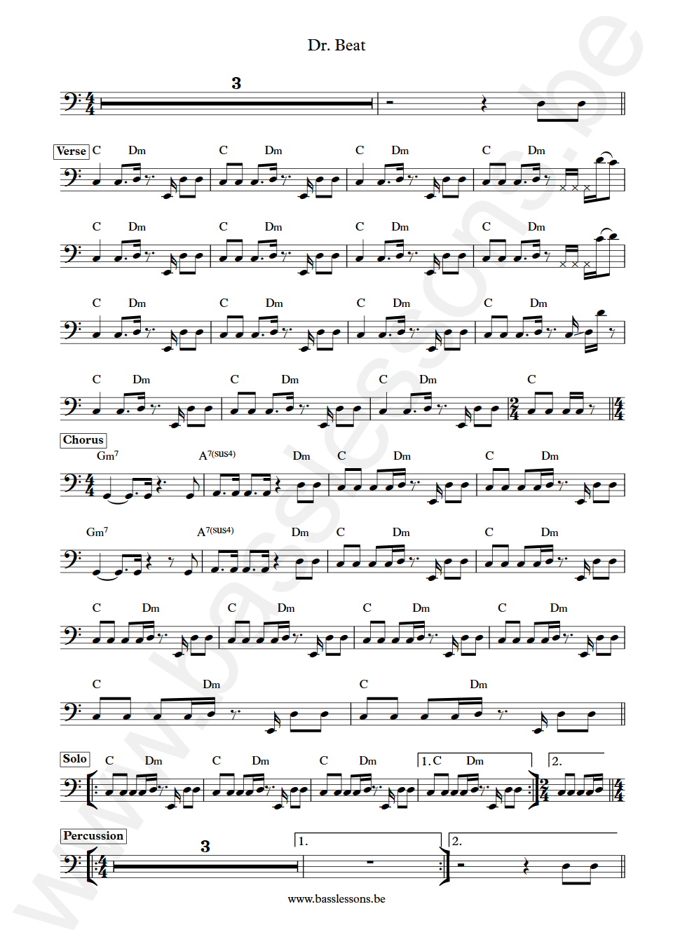 Miami sound machine Dr. beat Juan Marcos Avila Bass Transcription part 2