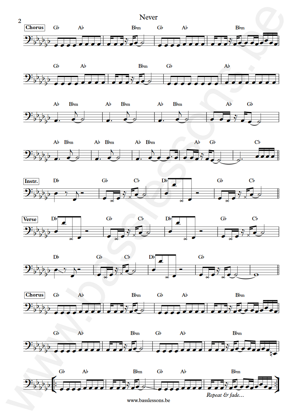 Heart Never Mark Andes  Bass Transcription part 2