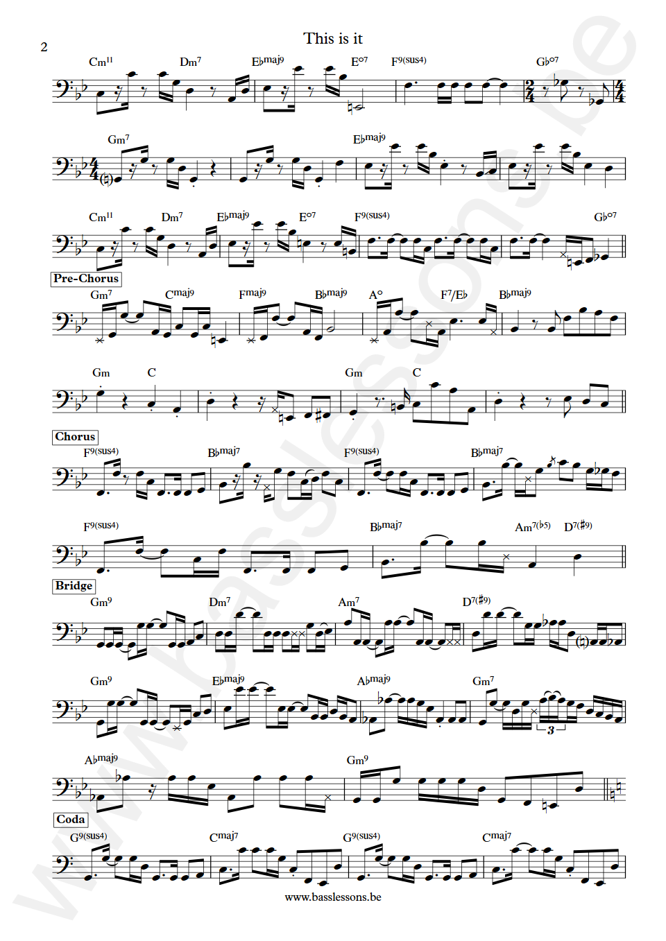 Kenny Loggins This is it George Hawkins Bass Transcription part 2