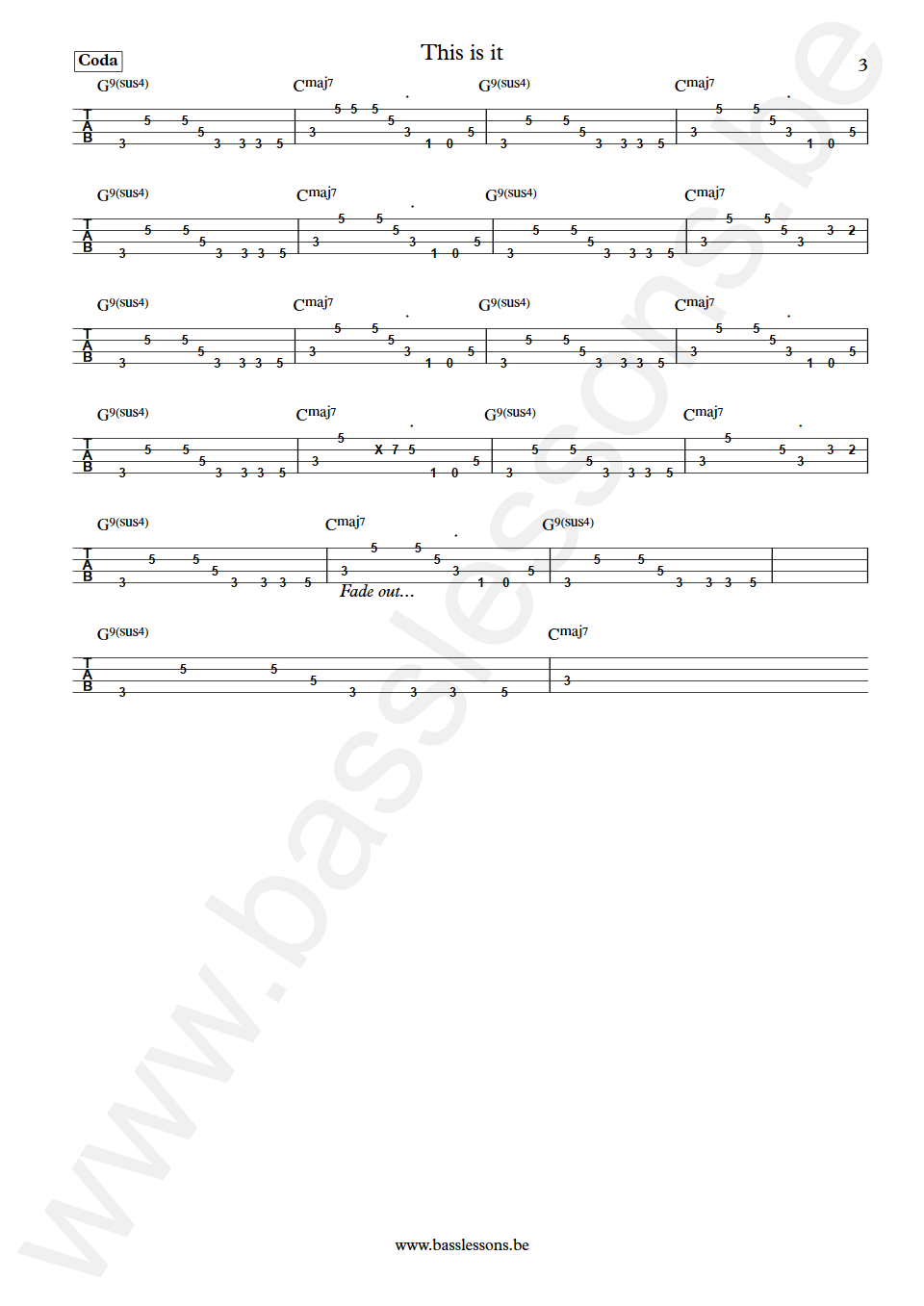  Kenny Loggins This is it George Hawkins Bass Tabs part 3