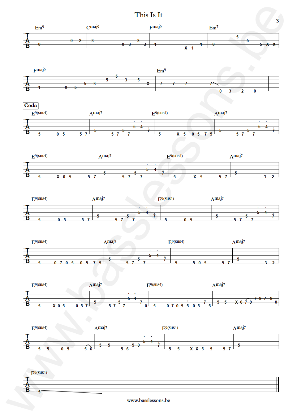 Daryl Hall and Kenny Loggins This Is It Klyde Jones Bass Tabs part 3