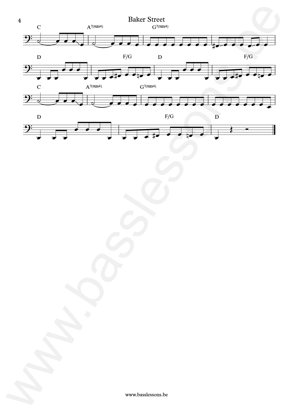 Gerry Rafferty Baker Street Gary Taylor Bass Transcription part 4