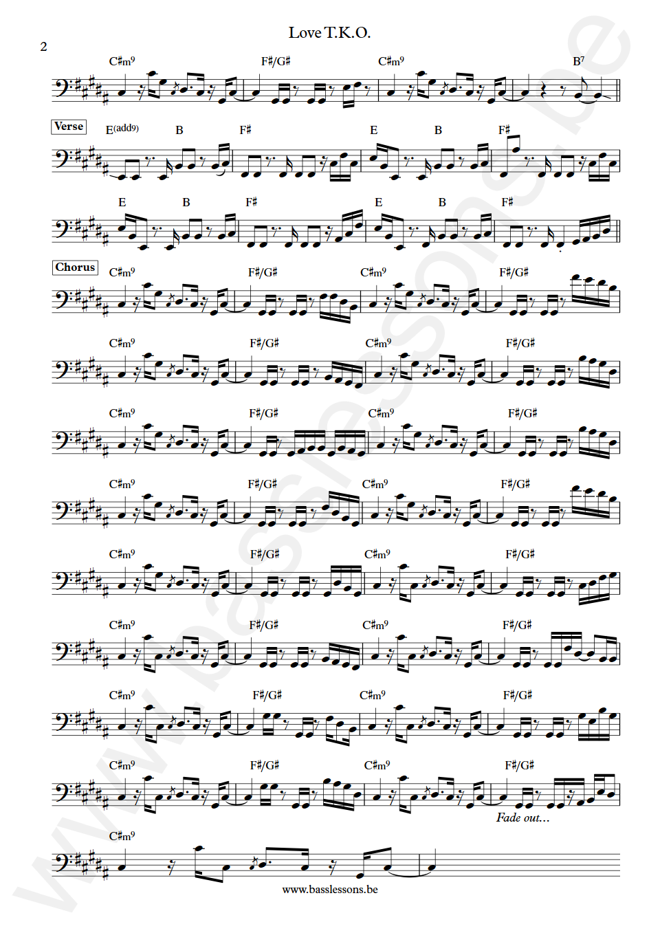 Teddy Pendergrass Love T.K.O James Williams Bass Transcription part 2